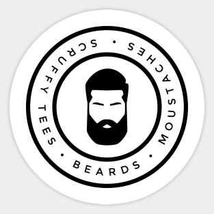 Beards, moustaches, scruffy tees Sticker